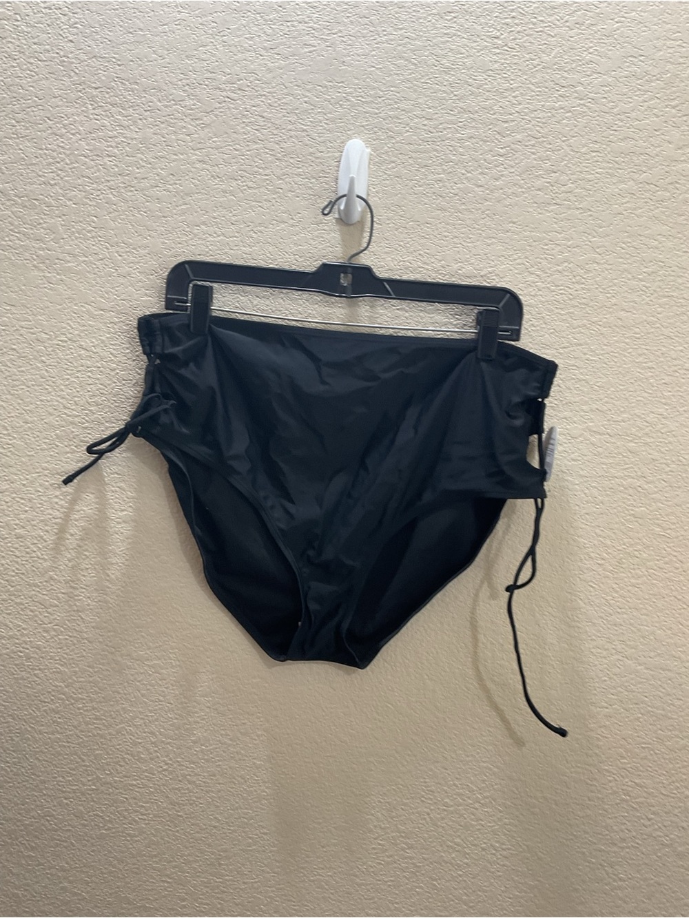 Decree Black High-Waist Tie-Side Swim Bottoms